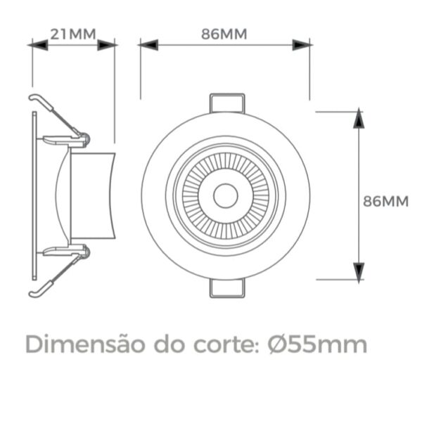 Spot LED Quadrado 6W 3000K Bivolt Branco - Imagem 2